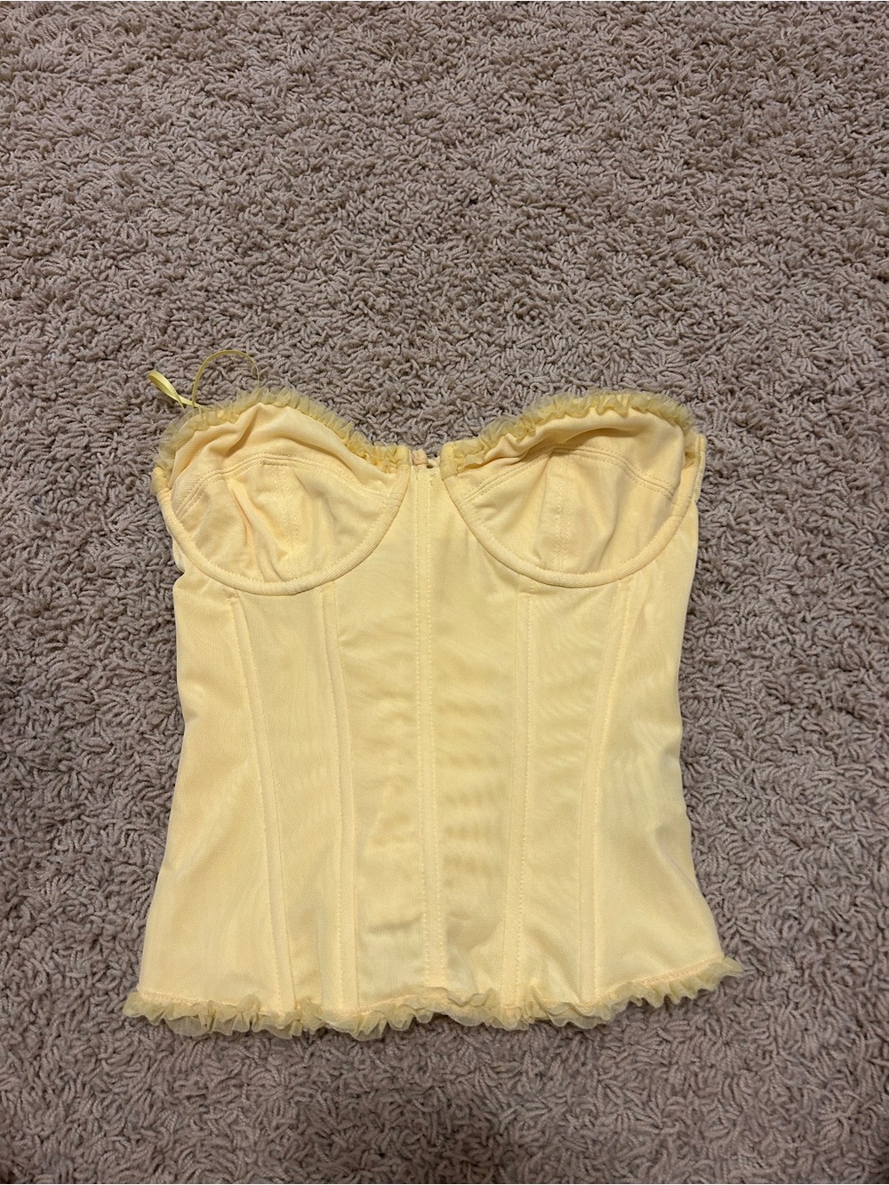 Edikted Yellow Bustier Corset Top